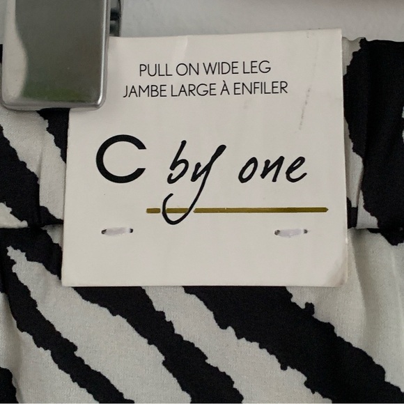 NWT C by One Satin Zebra Print Wide Leg Pants - Picture 9 of 12